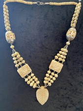 Vintage Carved Bone Necklace