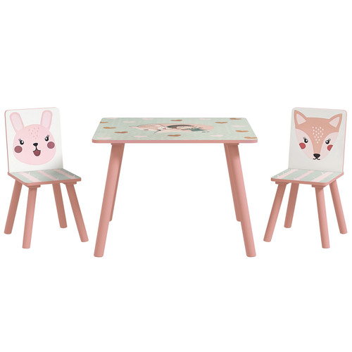 Pink kids table and chairs - pink,