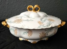 Antique (1876-1931) Haviland Limoges 9" Schleiger 492 Vegetable Bowl w/ Cover!