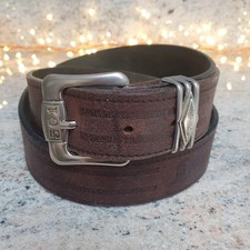 Vintage Genuine Levis Leather Belt Waist 31.5" - 39" Width 1.5" Dark Brown