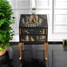 Vintage Bureau Desk Computer or Laptop Station Drinks Cabinet Hand Painted Desk