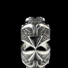 Hand Made pure 925 Silver Double eagle head