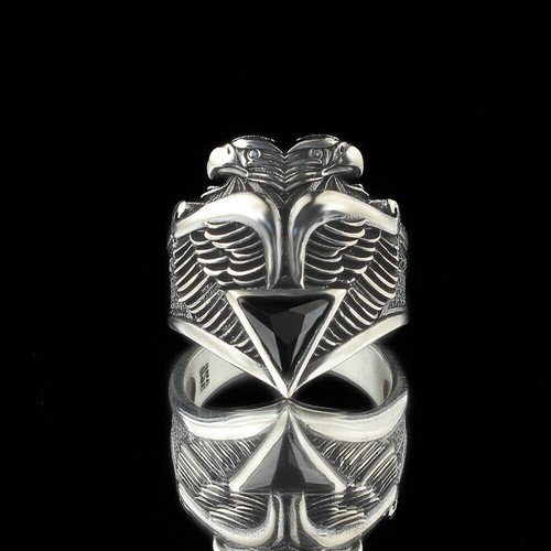 Eagle head silver - ring, hand