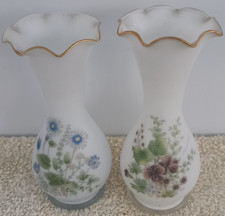 White Satin Milk Glass Floral