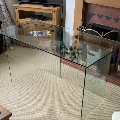 Clear glass rectangular table - glass,