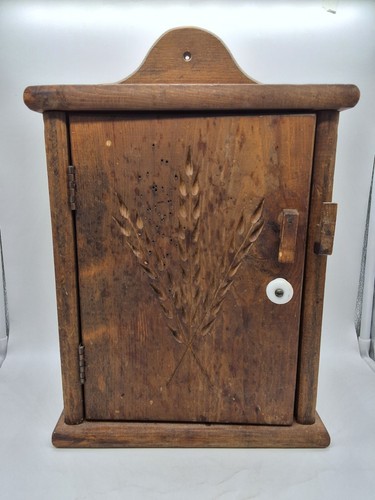 Vintage primitive wood cabinet - vintage,