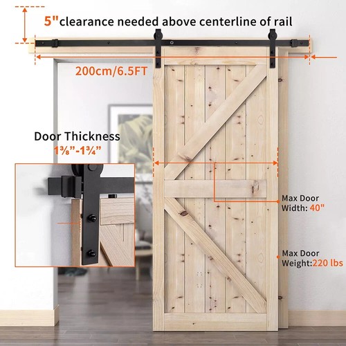 6ft sliding wood barn - 5/6/6.6ft,