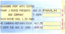 Bad Company Concert Ticket