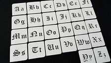 15mm Old English Lettering Alphabet Font Stencils set Upper Lover Case Script