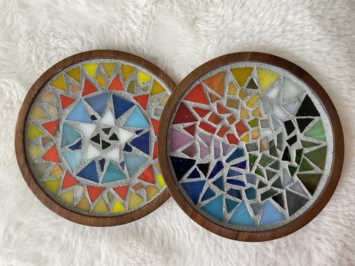 Set two acacia wood - set, of