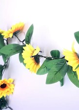 25 LED Solar Sunflower Garland String Light Artificial Flower Fairy Lights 2m
