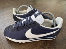 NIKE Cortez Nylon Mens Running Gym Trainers, Navy Blue/White - Size 7