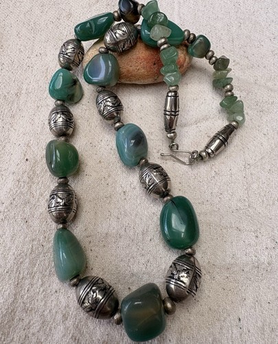 Vintage scottish green agate - green,