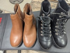 Bundle Of 2 Pairs Zip Up Girls Boots Matalan UK 1 EU 33