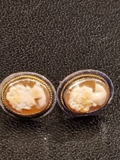 Pair  Sterling Silver  Cameo