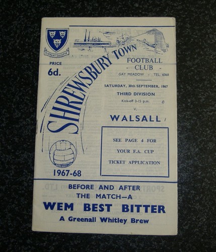 Shrewsbury walsall 1967 - shrewsbury, v