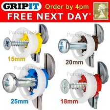 15/18/20/25mm GRIPIT® PLASTERBOARD Fixing HOLLOW CAVITY WALL TV Bracket GRIPPIT