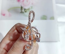 Gold And Diamanté Treble Clef