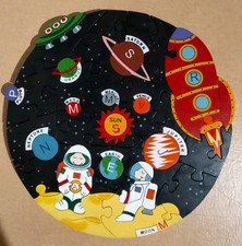 Quality Alphabet Company Wooden Jigsaw Puzzle Space, Rocket, Planets, FREEPOST 