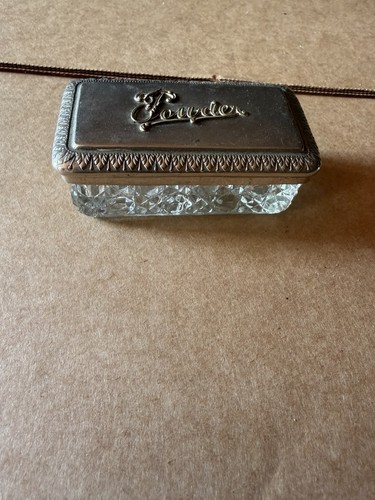 Vintage glass powder - powder, box