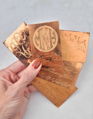 Vintage copper engraved - copper,