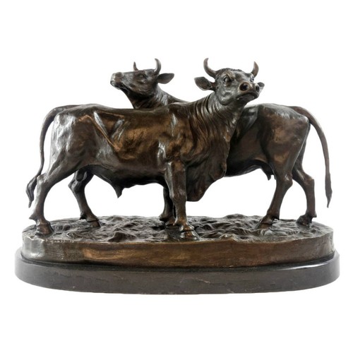 Hot cast bronze cow - &, bull
