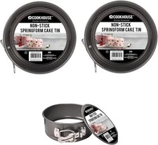 Cake Tin Non-stick Springform Easy Release Carbon Steel Goldflon 12cm Pack 2