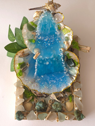 Coastal seashell sea glass - seashell,
