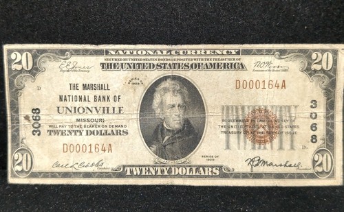Series 1929 20 marshall - $20,