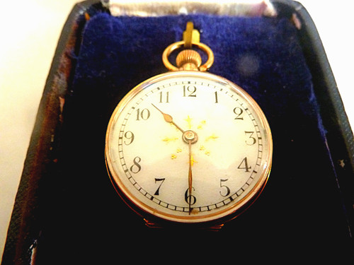 14k solid gold pocket watch - 14k,