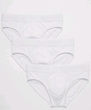 Mens White Cotton Briefs 3