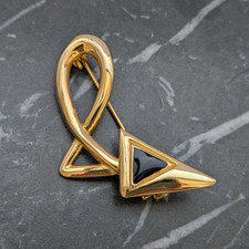 Abstract Black and Gold Enamel
