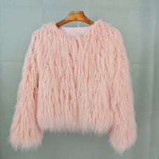 Women's fur coat colorful furry pink lamb wool faux fur coat  top hot