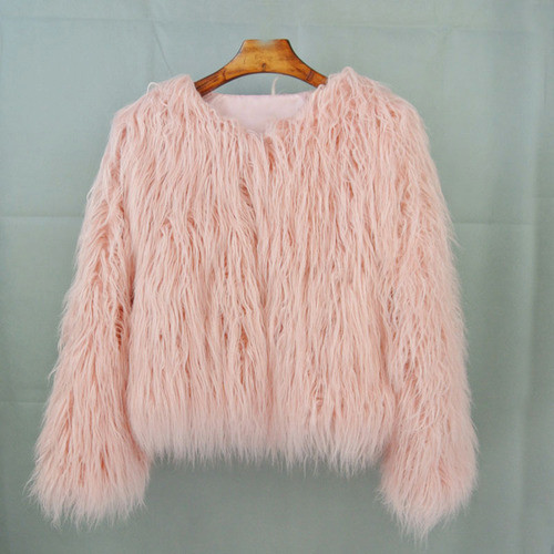 Women fur coat colorful - women's,
