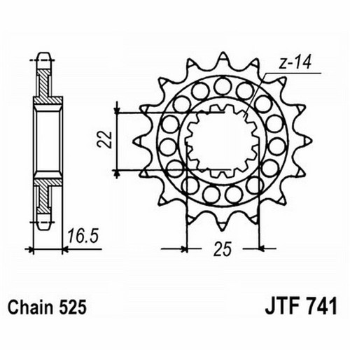 Sprocket 741 z15 ducati - jt,