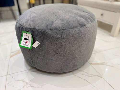 Grey faux fur drum - grey,