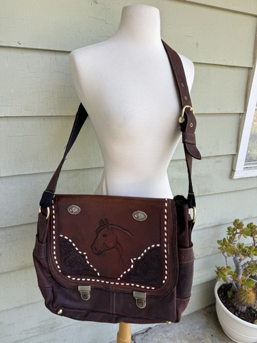 Leather western briefcase - western,