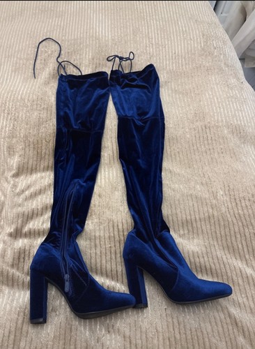 Navy blue velvet - , velour