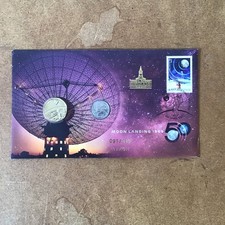 Australia Post Moon Landing 1969 91/100 Patron Coin Cover 2019 H