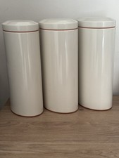 Brabantia Vintage Simply Storage Containers X 3 Cream Orange Metal Large Retro