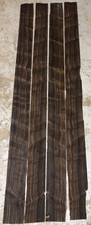 4 leaves of Ebony Macassar ? wood veneer approx size 170 x 11cm Rosewood ?