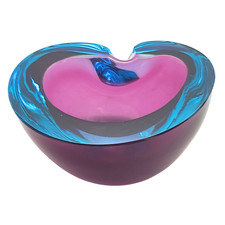 Vintage Murano Glass Bowl Pink