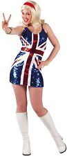 Sequined Patriotic Jubilee Union Jack Flag Fancy Dress Outfit Small Free P&P