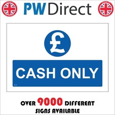SIGN CASH ONLY SE177  WHITE ON