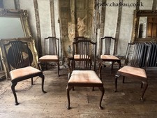 High Quality Antique Dining Pink Velvet Drop In Seats Chairs Waring and Gillow