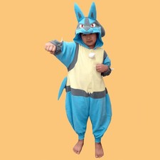 Pokemon Lucario Kids Costume Kigurumi Jumpsuit, Halloween Cosplay Party