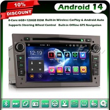 128GB Android 14 Car Stereo DAB+BT Vauxhall Astra Vivaro Corsa C/D Zafira Meriva