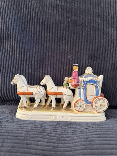 Vintage porcelain horse drawn - porcelain,