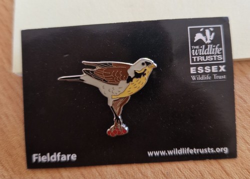 Fieldfare pin badge new - , essex