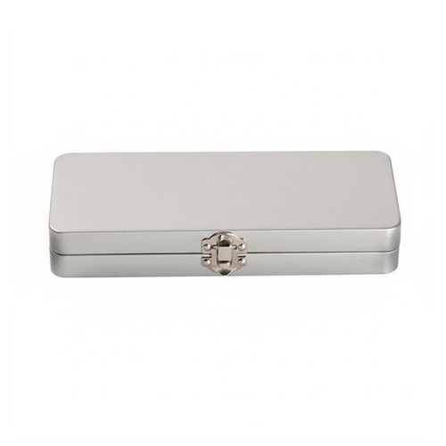 Rectangular tin with - tin, hinged